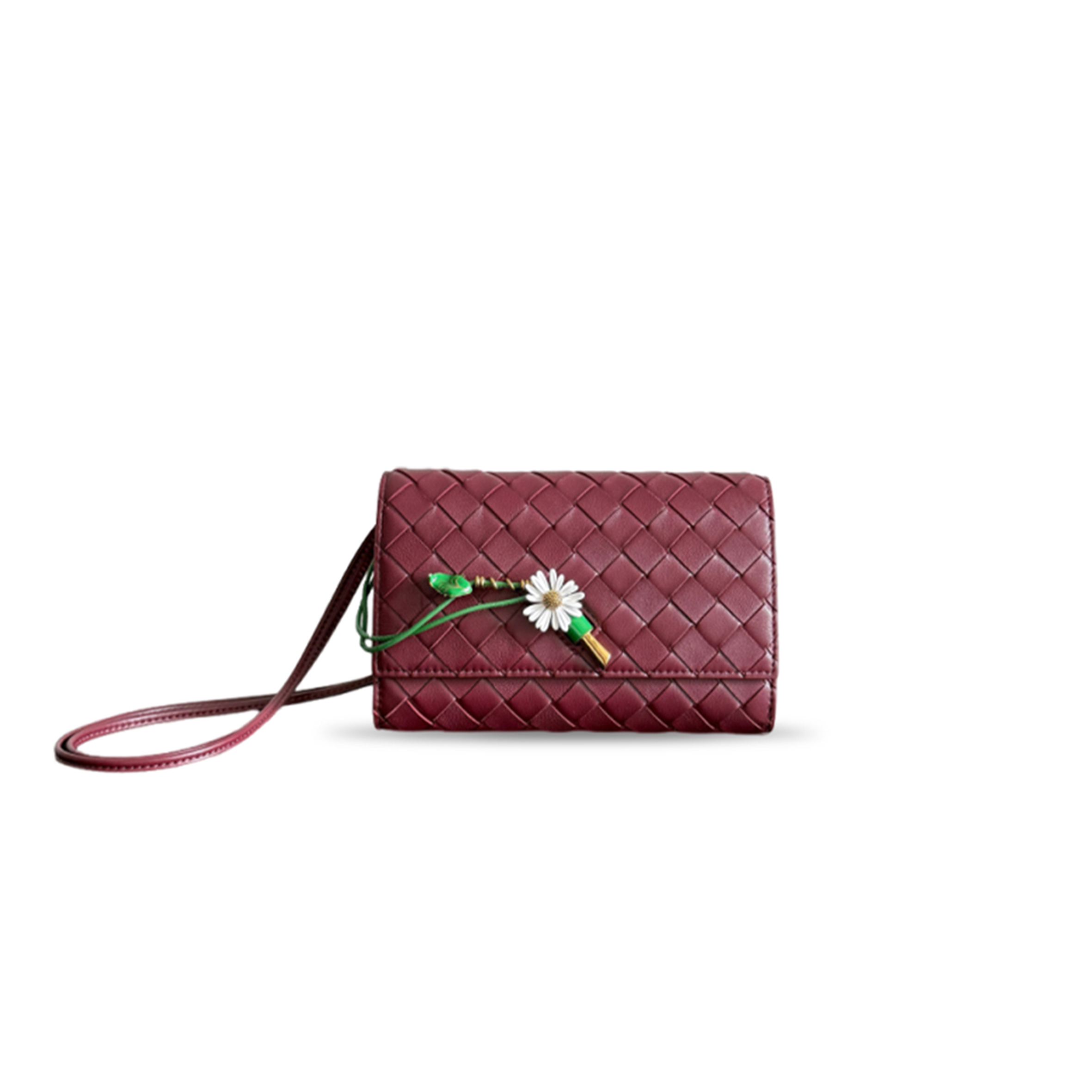 b0tt*ga Ven*ta leather andiamo daisy cross-body bag 838870 (19*12.6*2cm)